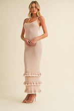 Load image into Gallery viewer, CONTRAST RUFFLED BOTTOM HEM SLEEVELESS KNIT MAXI
