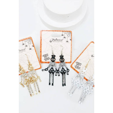 Skeleton Rhineston Earring Set: MIX COLOR / ONE