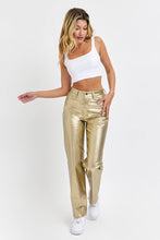 Load image into Gallery viewer, AM19510RS-GD Gold Faux Leather Dad Pant : 1