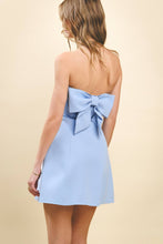 Load image into Gallery viewer, (Copy) CD05295-Strapless Tailored Fit and Flare Bow Detail Dress: Baby Blue / M