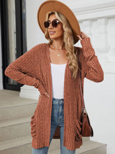 Load image into Gallery viewer, Pocketed Open Front Long Sleeve Cardigan