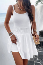 Load image into Gallery viewer, Solid Smocked Sleeveless Mini Dress: L / White