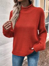 Load image into Gallery viewer, Roll Hem Drop Shoulder Sweater