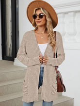 Load image into Gallery viewer, Pocketed Open Front Long Sleeve Cardigan