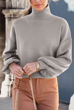 Load image into Gallery viewer, Mock Neck Dropped Shoulder Sweater