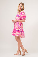 Load image into Gallery viewer, And The Why Color Block Puff Sleeve Dress