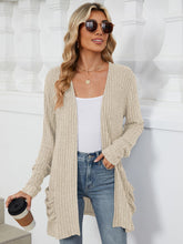 Load image into Gallery viewer, Pocketed Open Front Long Sleeve Cardigan