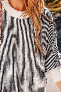 Round Neck Dropped Shoulder Sweater