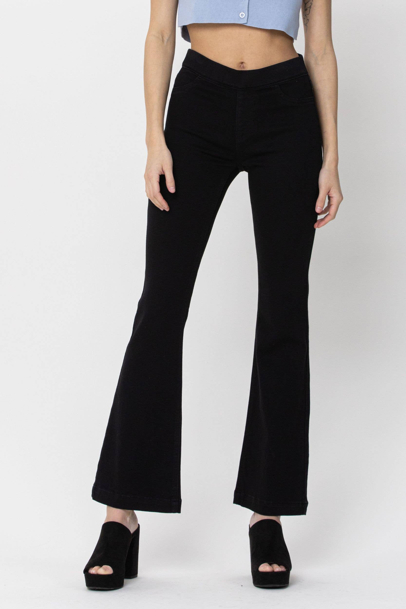 *SALE* Cello Black Petite Flare Jegging
