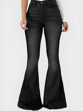 Load image into Gallery viewer, Raw Hem Flare Jeans with Pockets