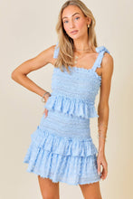Load image into Gallery viewer, Smocked Ruffle Mini Dress: SKY BLUE / L