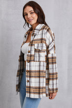 Load image into Gallery viewer, Plaid Button Up Dropped Shoulder Outerwear