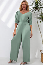 Load image into Gallery viewer, V-Neck Half Sleeve Jumpsuit