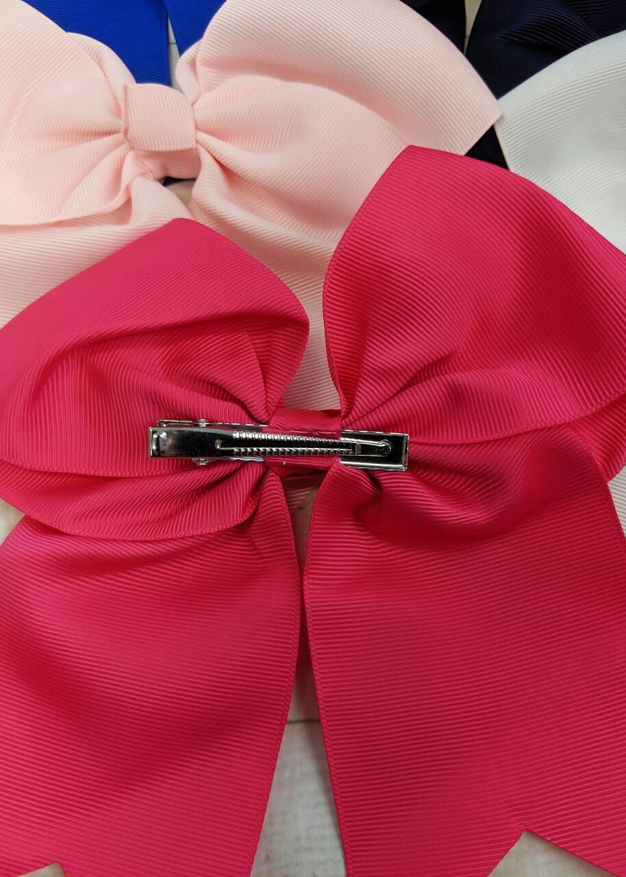 Cheer Bow with Alligator Clip: Orange