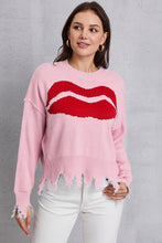 Load image into Gallery viewer, Lip Fringe Round Neck Sweater