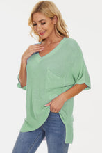 Load image into Gallery viewer, Pocketed V-Neck Half Sleeve Knit Top