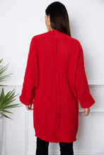 Load image into Gallery viewer, Open Front Long Sleeve Longline Cardigan with Pockets