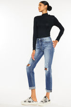 Load image into Gallery viewer, Kancan High Waist Distressed Hem Detail Cropped Straight Jeans