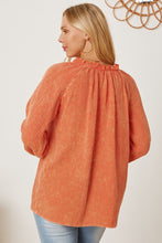 Load image into Gallery viewer, Frill V-Neck Balloon Sleeve Blouse