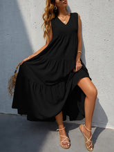 Load image into Gallery viewer, Tiered V-Neck Sleeve Dress