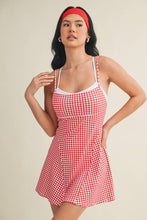Load image into Gallery viewer, Gingham Print Double Layered Dress