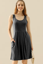 Load image into Gallery viewer, Doublju Full Size Round Neck Ruched Sleeveless Dress with Pockets