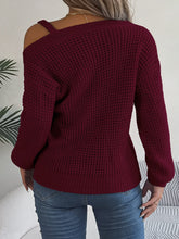 Load image into Gallery viewer, Asymmetrical Neck Long Sleeve Sweater