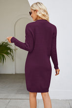 Load image into Gallery viewer, Cable-Knit Long Sleeve Sweater Dress