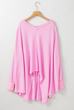 Load image into Gallery viewer, Waffle-Knit V-Neck Long Sleeve Blouse