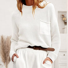 Load image into Gallery viewer, Ribbed Dropped Shoulder Sweater with Pocket