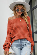 Load image into Gallery viewer, Boat Neck Batwing Sleeve Sweater