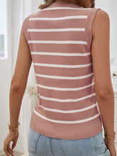 Load image into Gallery viewer, Devine Striped V-Neck Knit Tank