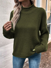 Load image into Gallery viewer, Roll Hem Drop Shoulder Sweater