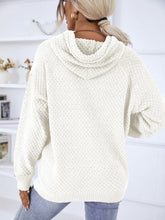 Load image into Gallery viewer, Texture Drawstring Long Sleeve Hooded Sweater