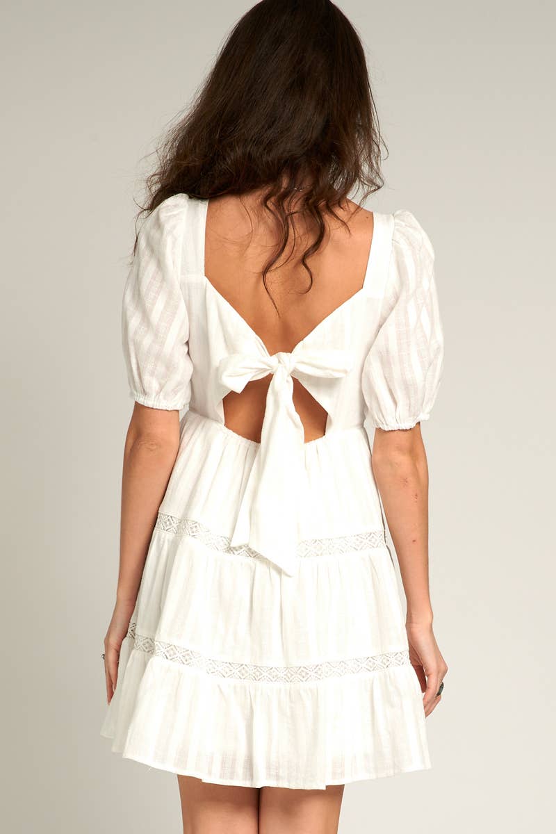 Puff Sleeve Sweetheart Neckline Mini Dress/ Rush