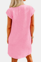 Load image into Gallery viewer, Textured Round Neck Cap Sleeve Dress