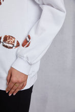 Load image into Gallery viewer, Football Sequin Patch Long Sleeve Sweatshirt