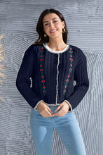 Load image into Gallery viewer, Graphic Cable-Knit Button Up Cardigan