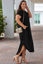 Load image into Gallery viewer, Plus Size V-Neck Short Sleeve Maxi Dress