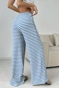 Summer Striped Drawstring Pants