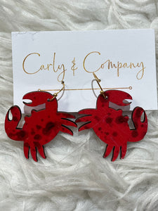 Wooden Red Crab Dangle