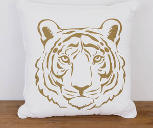 Tiger Pillow Soft White Gold 16x16