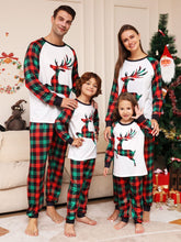 Load image into Gallery viewer, Full Size Reindeer Graphic Top and Plaid Pants Set