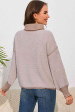 Load image into Gallery viewer, Turtle Neck Dropped Shoulder Sweater