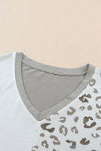 Load image into Gallery viewer, Plus Size Leopard V-Neck T-Shirt