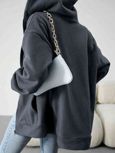 Load image into Gallery viewer, Dropped Shoulder Hooded Jacket with Pocket