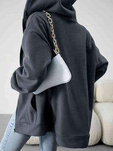 Dropped Shoulder Hooded Jacket with Pocket