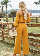 Load image into Gallery viewer, Off-Shoulder Blouse and Drawstring Waist Pants Set