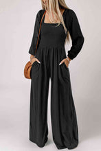 Load image into Gallery viewer, Square Neck Raglan Sleeve Jumpsuit with Pocket