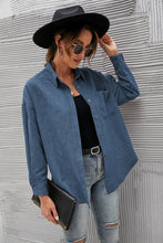 Load image into Gallery viewer, Button Front Drop Shoulder Corduroy Shirt